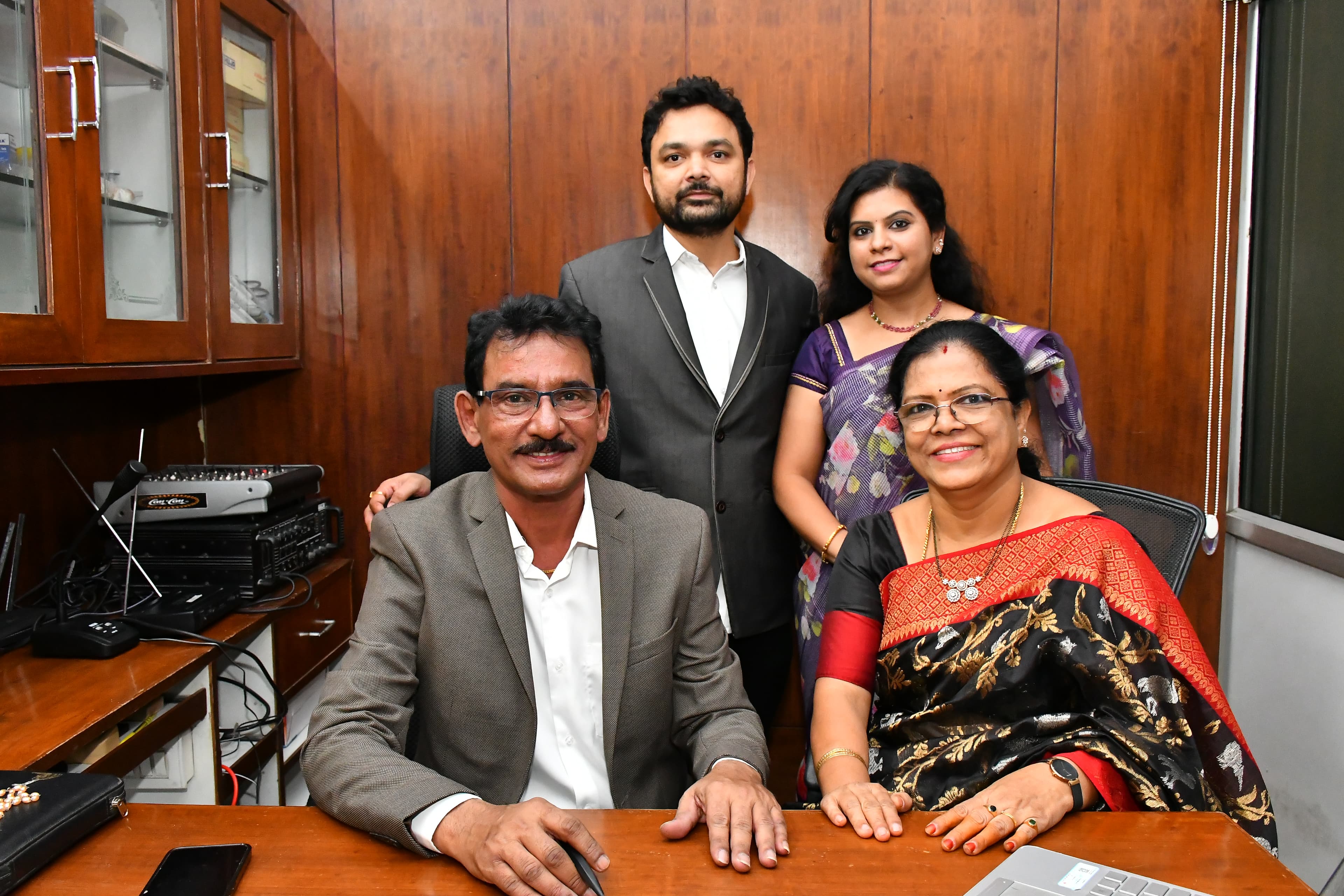 St. Joseph's leadership: Maram Vijaya Prasad, Kakumanu Nirmala Mary, Maram Vijoci Dev, and Kakumanu Swarna Ravali